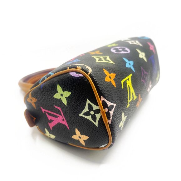 Authentic Louis Vuitton Multicolor Mini Speedy Monogram Nano Sac Bag HL Black - Picture 13 of 15